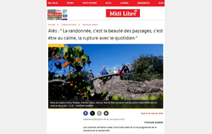 Rando Cade à la une du Midi Libre